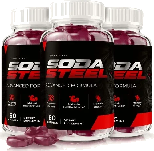 Three bottles of SodaSteel gummies